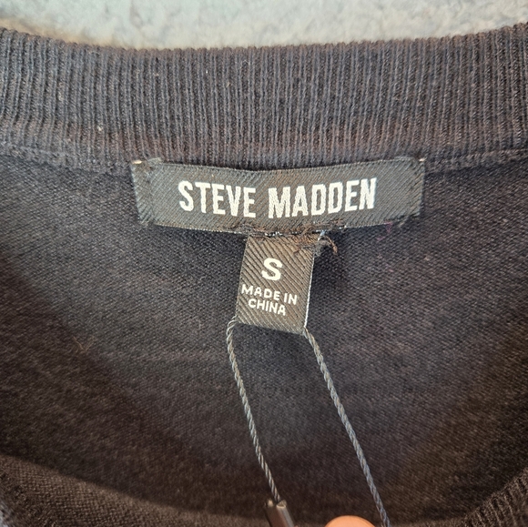 Steve Madden Black Sweater Dress Sz S Womens Soft & Cozy Feel Long Sleeve Warm - Picture 6 of 11